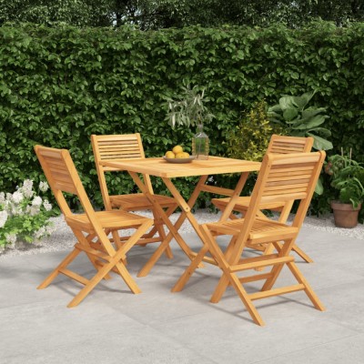 vidaXL Set masă pentru grădină, lemn masiv de tec, 5 piese 3155040 foto