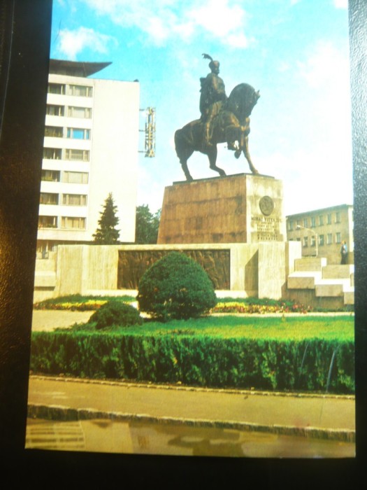 Ilustrata Cluj -Napoca - Statuia lui Mihai Viteazul , anii &#039;70