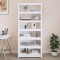 Gossi biblioteca, alb, 80x35x183 cm, lemn masiv de pin