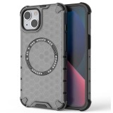 Husa transparenta iPhone 14 Techsuit HoneyComb Shield MagSafe, negru