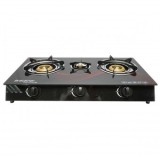 Aragaz, plita cu 3 arzatoare din fonta 2.5KW, sticla securizata 700x380x94mm Breckner Germany