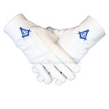 M?nu?i Ceremonie din Bumbac cu Broderie Albastr? - Echer ?i Compas - M?rimi M, L, XL