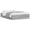 Cadru de pat cu sertare, gri sonoma, 135x190 cm, lemn prelucrat