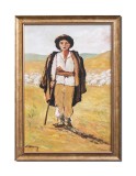 Cumpara ieftin Tablou celebru pictat manual inramat, Ciobanas, 55x40cm ulei panza, reproducere Nicolae Grigorescu