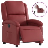 Cumpara ieftin Fotoliu rabatabil electric, rosu vin, piele ecologica