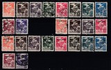 ROMANIA 1929/1930 TIMBRE DE SERVICIU TIMBRU OFICIAL VULTUR CU STEAG SI STEME TREI SERII COMPLETE STAMPILATE, Stampilat