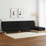 VidaXL Set de canapele, 2 piese, negru, material textil