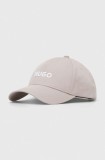 HUGO șapcă de baseball din bumbac culoarea gri, cu imprimeu 50496033