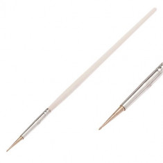 Creion nail art ball point - alb, din lemn foto