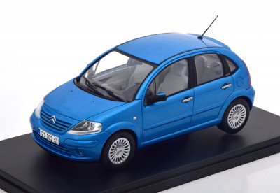 Macheta Citroen C3 Exclusive 2002 albastru - Hachette 1/24 foto