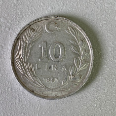 Moneda 10 lire - 10 old lira - 1987 - Turcia - KM 964 (67)