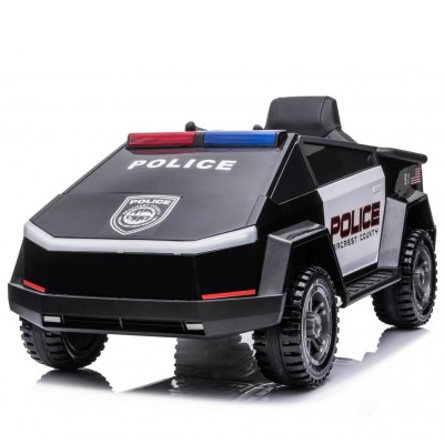 Masinuta electrica pentru copii de politie Cyber PATROL, cu efecte sonore si luminoase, 90W, 12V, Black White foto