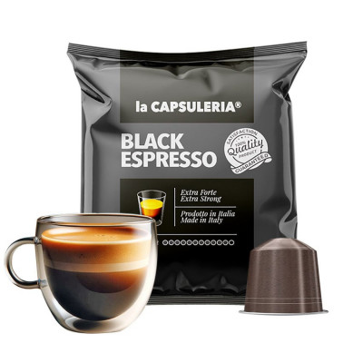 Cafea Black Espresso, 10 capsule compatibile Nespresso, La Capsuleria foto