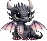 Cumpara ieftin Sticker decorativ, Dragon, Negru, 68 cm, 1262STK