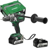 HiKOKI DV18DBL2WPZ - Masina de gaurit si insurubat cu percutie cu 2 acumulatori Li-Ion 18 V 5 Ah 136 Nm motor fara perii led iluminare valiza speciala