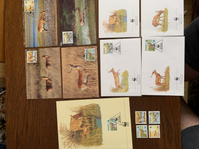 bottswana - antilopa - serie 4 timbre MNH, 4 FDC, 4 maxime, fauna wwf foto