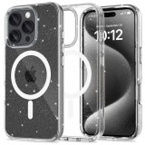 Husa MagSafe pentru Apple iPhone 16 Pro Max, Tech-Protect, Flexair Hybrid Glitter, Transparenta