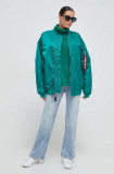 Alpha Industries geaca bomber MA-1 Core Wmn femei, culoarea verde, de tranzitie