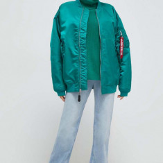 Alpha Industries geaca bomber MA-1 Core Wmn femei, culoarea verde, de tranzitie