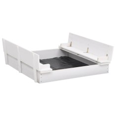 vidaXL Cutie de nisip, alb, 95 x 90 x 15 cm, lemn de brad 313889