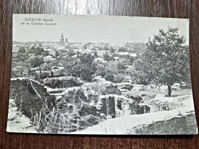 Carte Postala Suceava vazuta de la Cetatea Sucevei, perioada comunista, necirculata foto