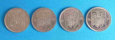 Lot x 4 monede din nikel 5 Lei 1992,1993, 1994 si 1995 foto