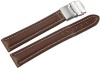 Curea Ceas Piele Naturala Maro Deployant Cusatura Alba 16mm - 24mm 8162702000