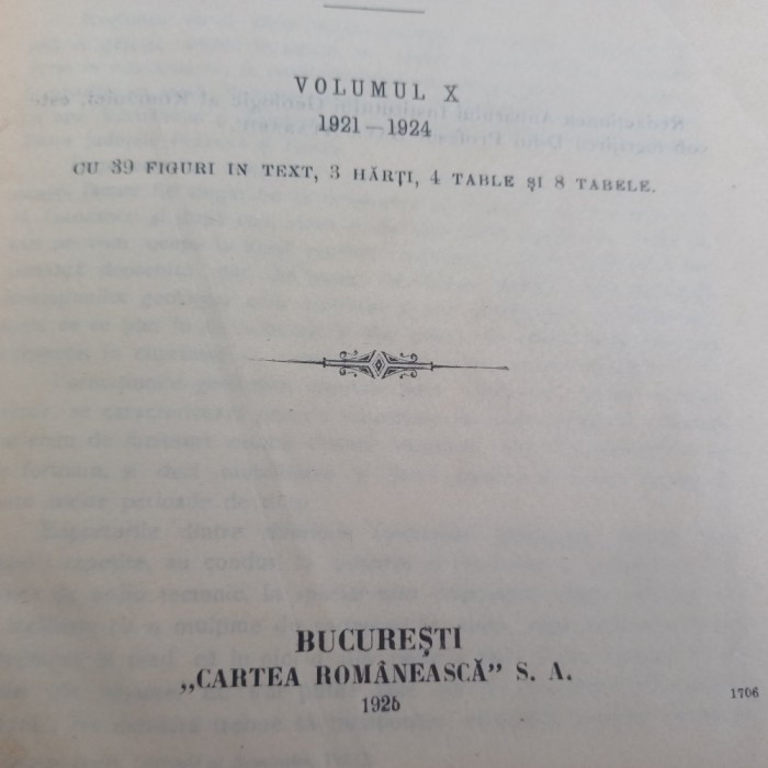 ANUARUL INSTITUTULUI GEOLOGIC AL ROM&Acirc;NIEI VOL.X-1925 R4.