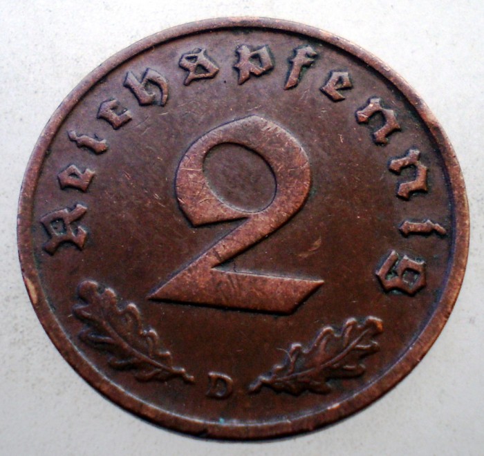 2.633 GERMANIA 2 REICHSPFENNIG 1938 D
