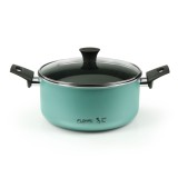 Oala Flonal The Wall cu 2 manere si capac din sticla, 24 cm, antiaderent PB-Tech, pentru gaz/electric/vitroceramic