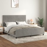 Cumpara ieftin Cadru de pat cu tăblie, gri deschis, 180x200 cm, catifea