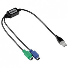 Adaptor convertor Hama 39709 USB-PS / 2 Negru foto