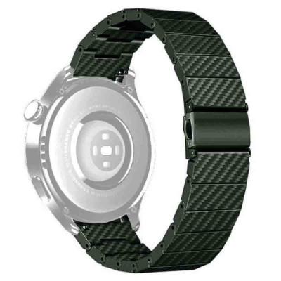 Curea polimer compatibila cu Honor Magic Watch 2 46mm, Telescoape QR, 22mm, Carbon Green foto