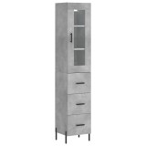 Cumpara ieftin Dulap inalt, gri beton, 34,5x34x180 cm, lemn prelucrat
