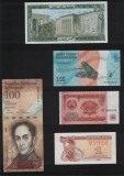 Set 5 bancnote de prin lume adunate (cele din imagini) #244, Asia