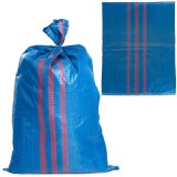 Set saci tesuti din polipropilena, 65 x 105 cm, capacitate 50 kg, albastru / rosu, 100 bucati, Geko G71984B