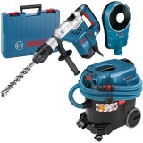 Bosch GBH 5-40 DCE + GDE 162 + GAS 35 M AFC - Rotopercutor SDS-Max 1150 W 8.8 J valiza plastic + Adaptor aspirare scule electrice 162 mm + Aspirator u