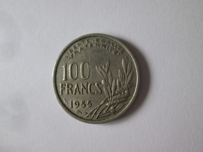 Franta 100 Francs 1955 in stare foarte buna foto