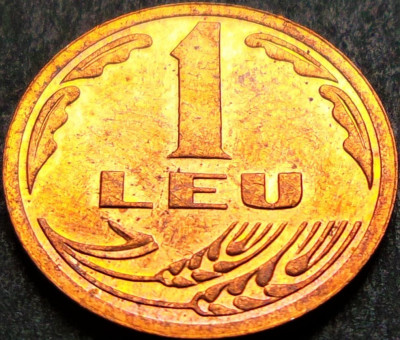 Moneda 1 LEU - ROMANIA, anul 1992 *cod 934 B = UNC foto