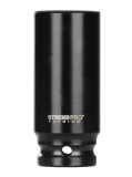 Tubulara de impact lunga Strend Pro Premium 24mm, patrat 1/2 inch, otel Cr-Mo, profil hexagonal, 78mm