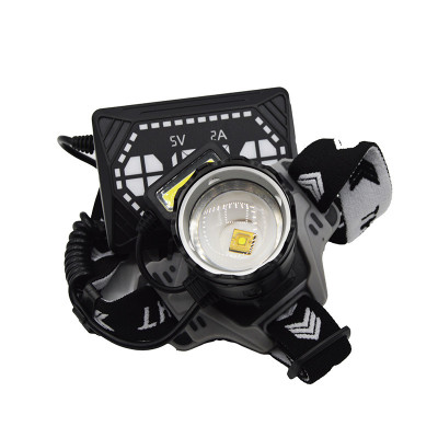 Lanterna de cap multifunctionala cu acumulator, LED COB, zoom, US foto