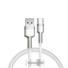 Cablu date Fast Charging USB, Type-C Baseus, 1m, alb, CAKF000102 foto