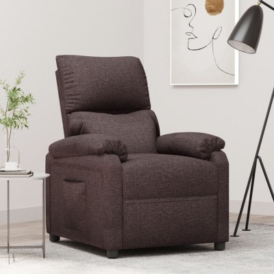 vidaXL Fotoliu rabatabil, maro &amp;icirc;nchis, material textil foto