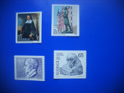 HOPCT TIMBRE SUEDIA MNH 1125 PERSONALITATI / CELEBRITATI -4 VAL 1972-NESTAMPILAT foto