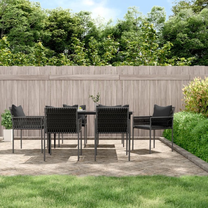 vidaXL Set mobilier de grădină cu perne, 7 piese, poliratan și oțel 3187060