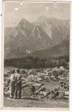 AMS - ILUSTRATA 1319, BUSTENI - VEDERE SPRE CLAIA MARE, ANUL 1957, cu perforari