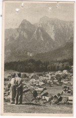 AMS - ILUSTRATA 1319, BUSTENI - VEDERE SPRE CLAIA MARE, ANUL 1957, cu perforari