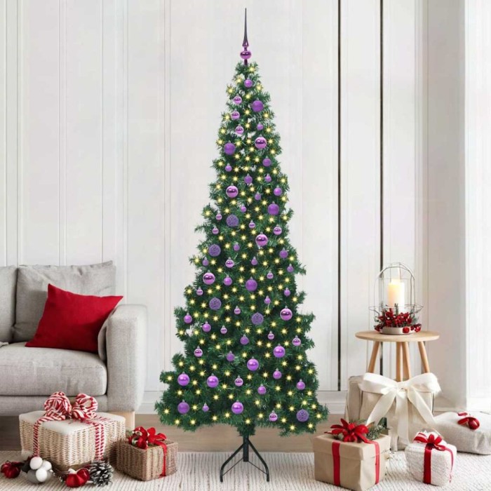 vidaXL Pom de Crăciun Artificial pentru Colț Verde 210 cm PVC și Metal 3397282