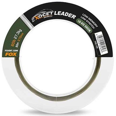 Fir Inaintas Monofilament FOX Exocet Pro Leader Low Vis Green, 100m, 60lb/27.3kg, 0.70mm foto
