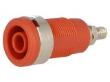Conector banană 4mm soclu 36A 1kV roşie nichelat